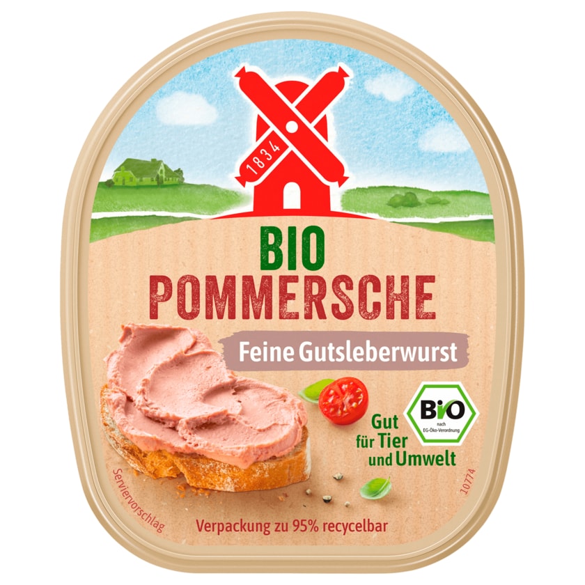 Rügenwalder Mühle Bio Pommersche Gutsleberwurst fein 125g